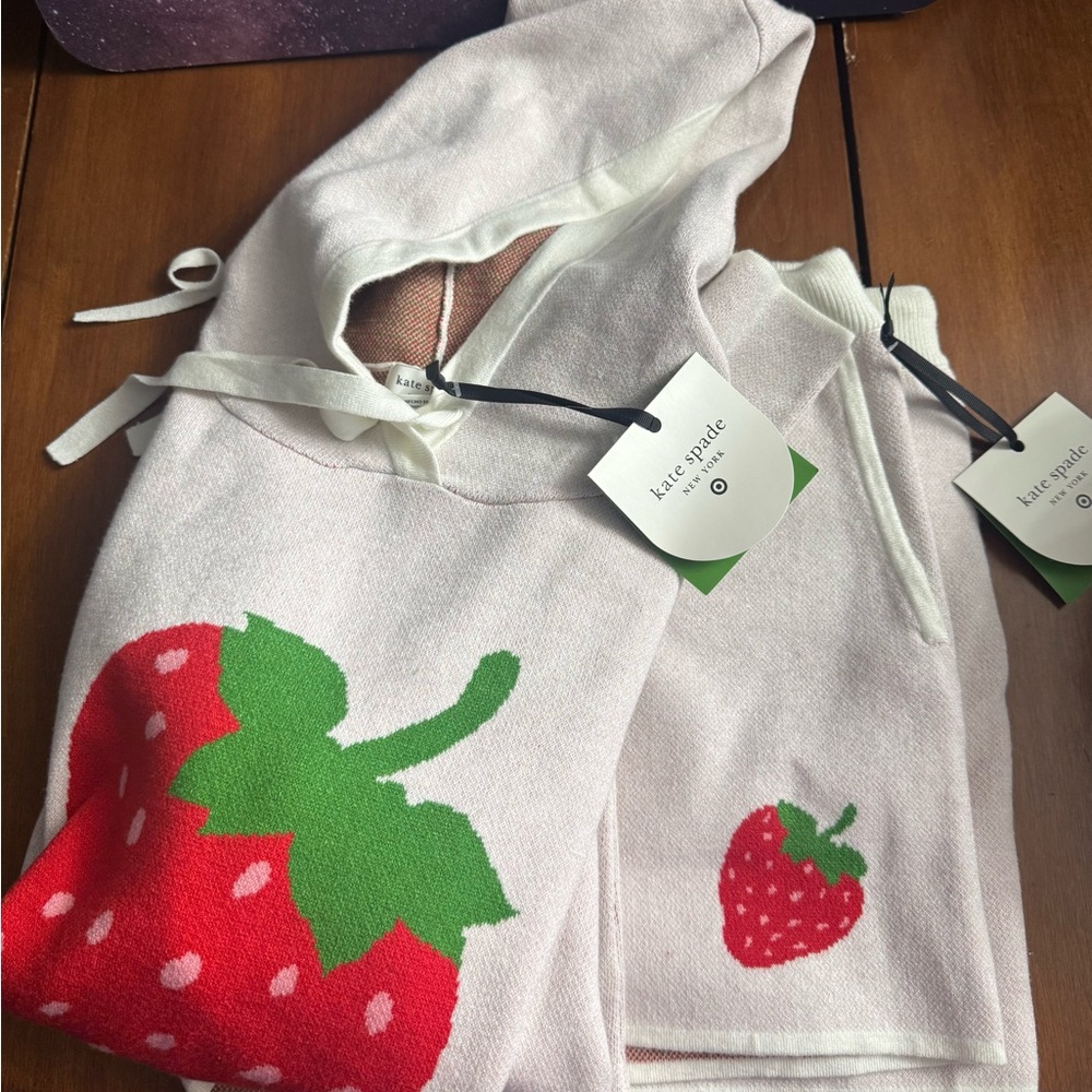 Kate Spade x Target Embroidered Strawberry Sweater & Shorts Set - XL